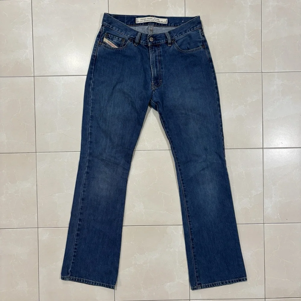 Diesel Men's Fanker Vintage 2001 Slim Bootcut Italy Blue Denim Jeans SZ 30x31